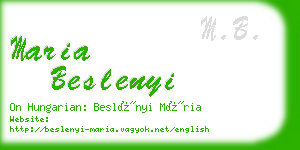 maria beslenyi business card